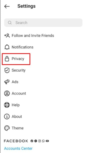Privacy button