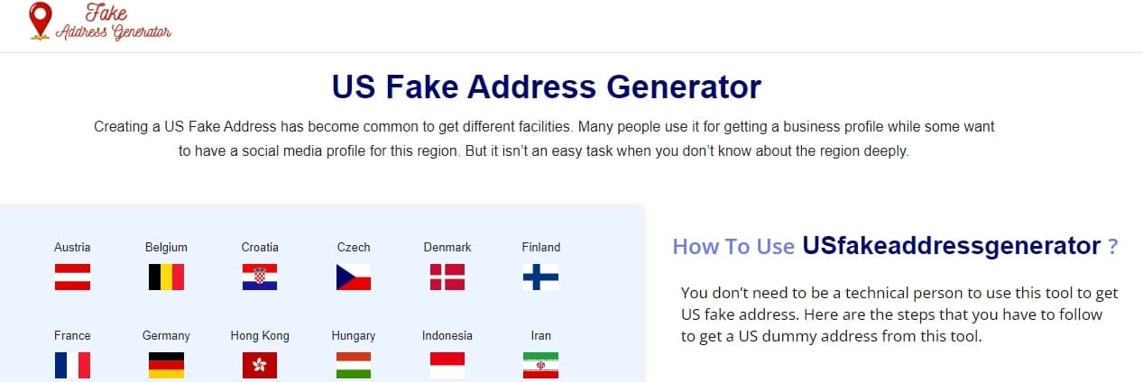 Go to US Fake Address Generator.