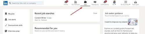 Click on the Jobs option given in the top menu bar