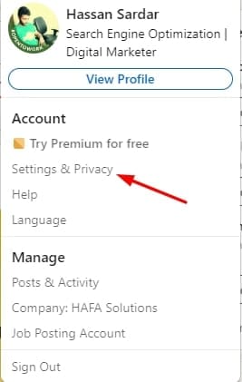 Go to your LinkedIn account settings