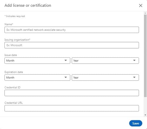 Insert Required Details