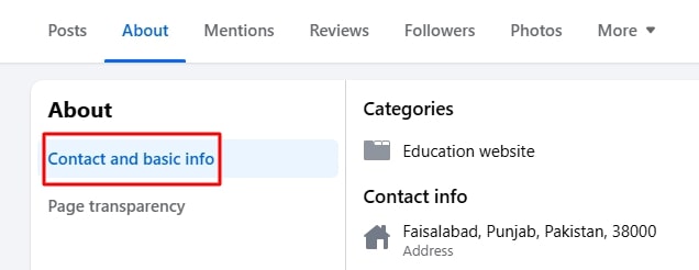 Contact and Basic Info